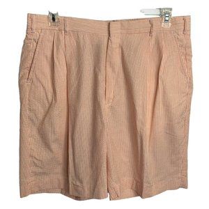 Farmstead Golf Shop Men’s Size 36 Shorts Orange Stripe Casual 100% Cotton USA